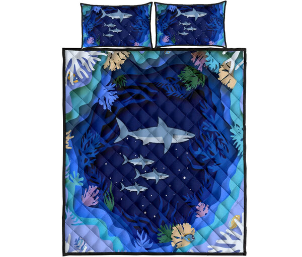 Shark Layer Paper Quilt Bed Set- Love Quilt Bedding Set
