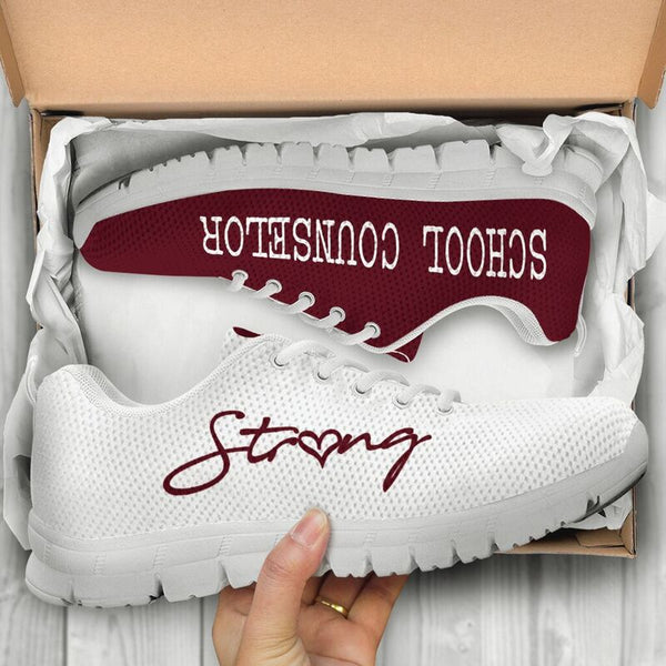 School Counselor Maroon White Kd Sneakers, Runni- Love Sneakers