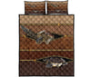 Turtle Zipper Leather Quilt Bed Set - Love Quilt Bedding Set