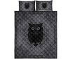 Owl Mandala Grey Quilt Bed Set - Love Quilt Bedding Set