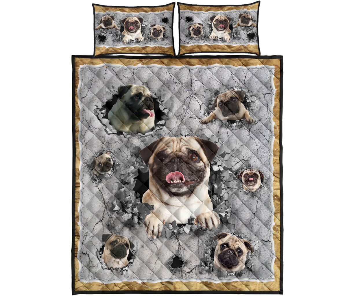 Pug Broken Hole - Bed Set - Love Quilt Bedding Set