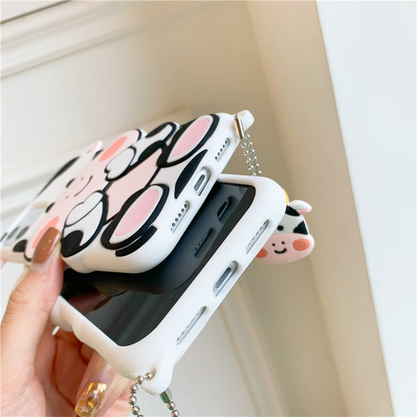 Cute Cartoon Cow Silicone Phone Case