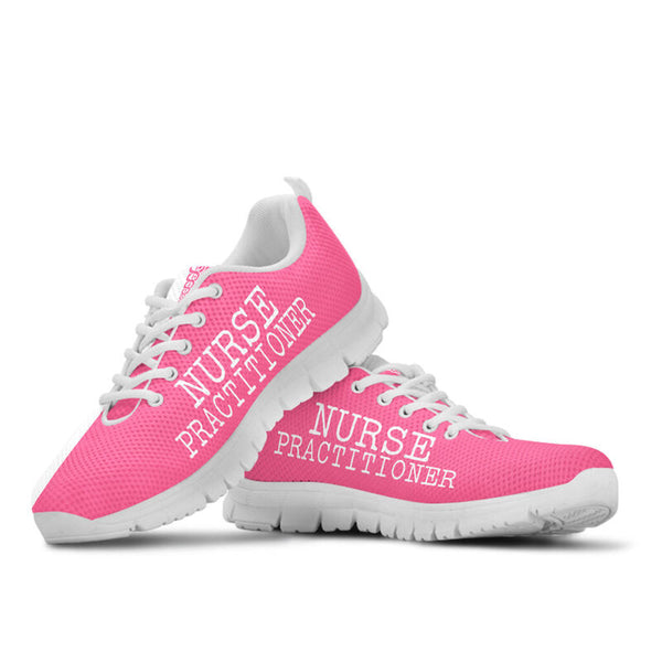 Nurse Practitioner- Love Pink White Sneakers, Running Shoes, Shoes For Women, Shoes For Men- Love Sneakers
