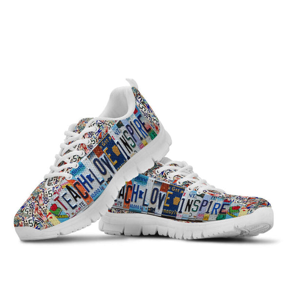Kindergarten License Plates Sneakers, Runni- Love Sneakers