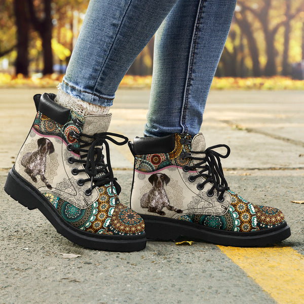 German Shorthaired Pointer - Vintage Mandala Asboot Sky Kd - Love All Season Boots