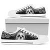 Shih Tzu Paisley Black White Low Top  Shoes