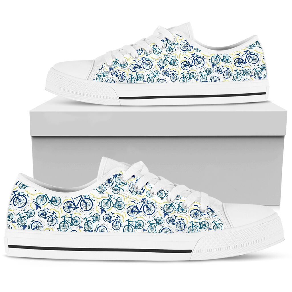 Cycling Pattern Low Top Shoe - Love Low Top Shoes