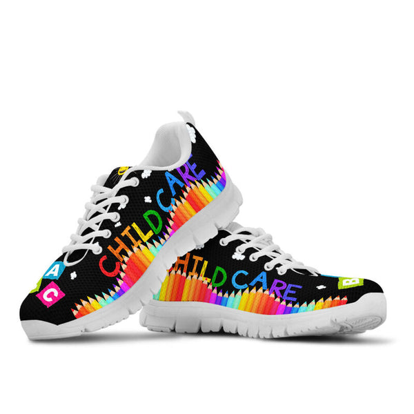 Child Care Abc Black Sole White Sneakers, Runni- Love Sneakers