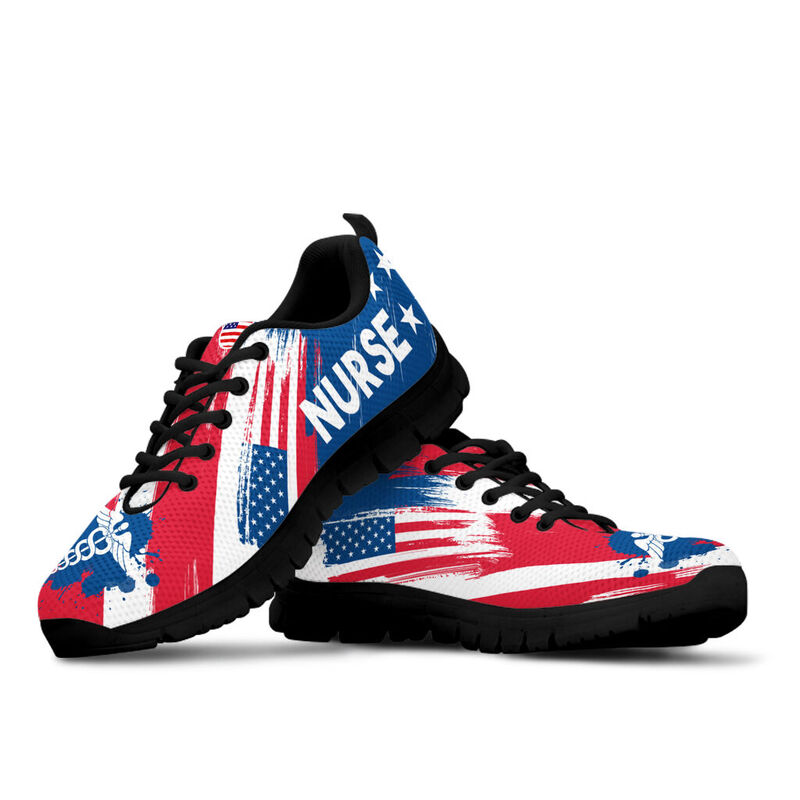 Nurse Usa Brush Sneakers, Running Shoes, Shoes For Women, Shoes For Men, Custom Shoes, L- Love Sneakers