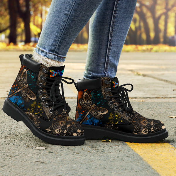 Dragonfly Henna With Watercolor Asboot - Tl - Love All Season Boots