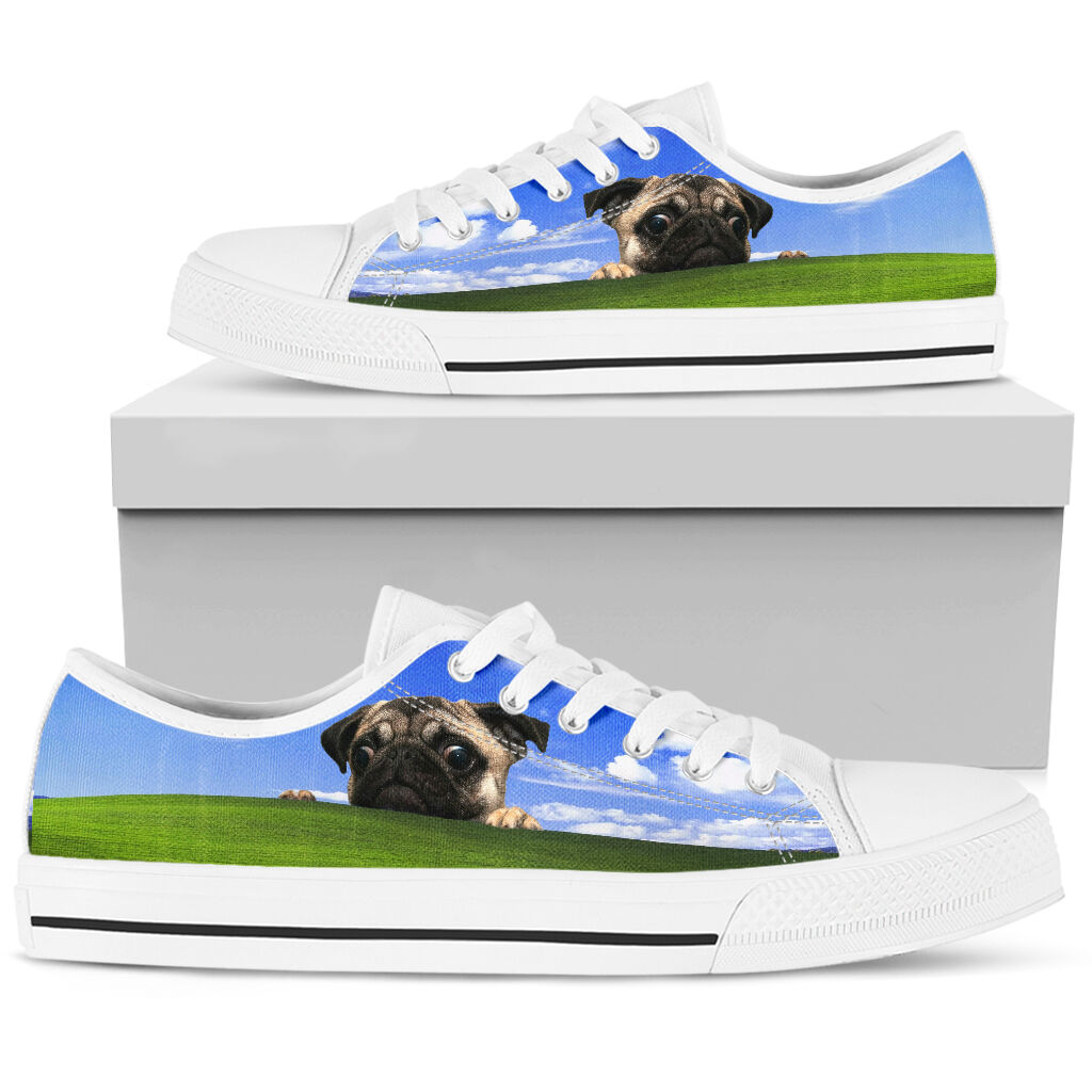 Pug Lying Mountain - Low Top Shoe - Love Love Top Shoes