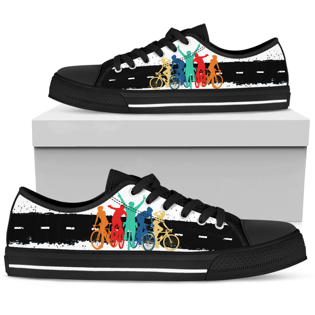 Cycling Color Art Low Top Shoes - Love Low Top Shoes