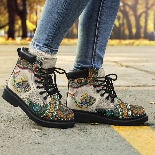 Fish Art - Vintage Mandala Asboot Kd - Love All Season Boots