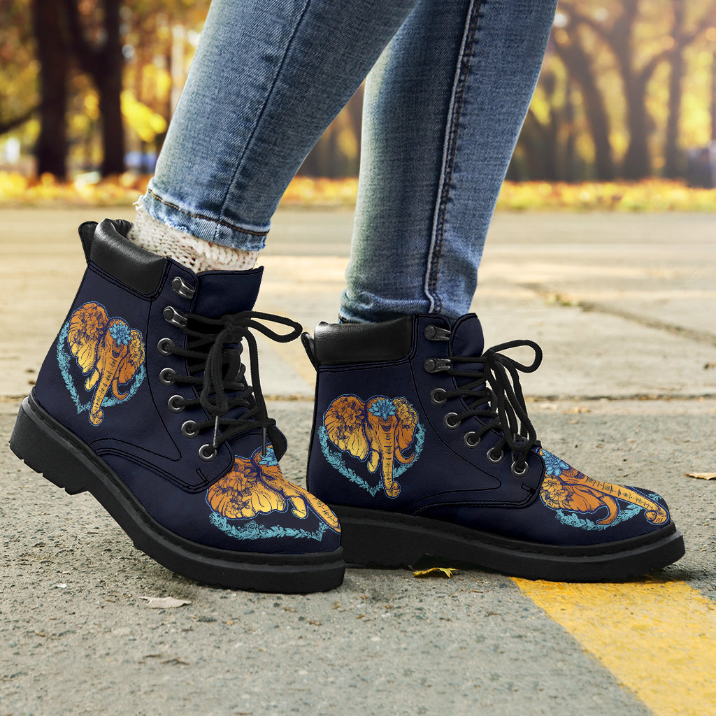 Elephant - Gold Elephant Lotus Heart Asboot - Tl - Love All Season Boots
