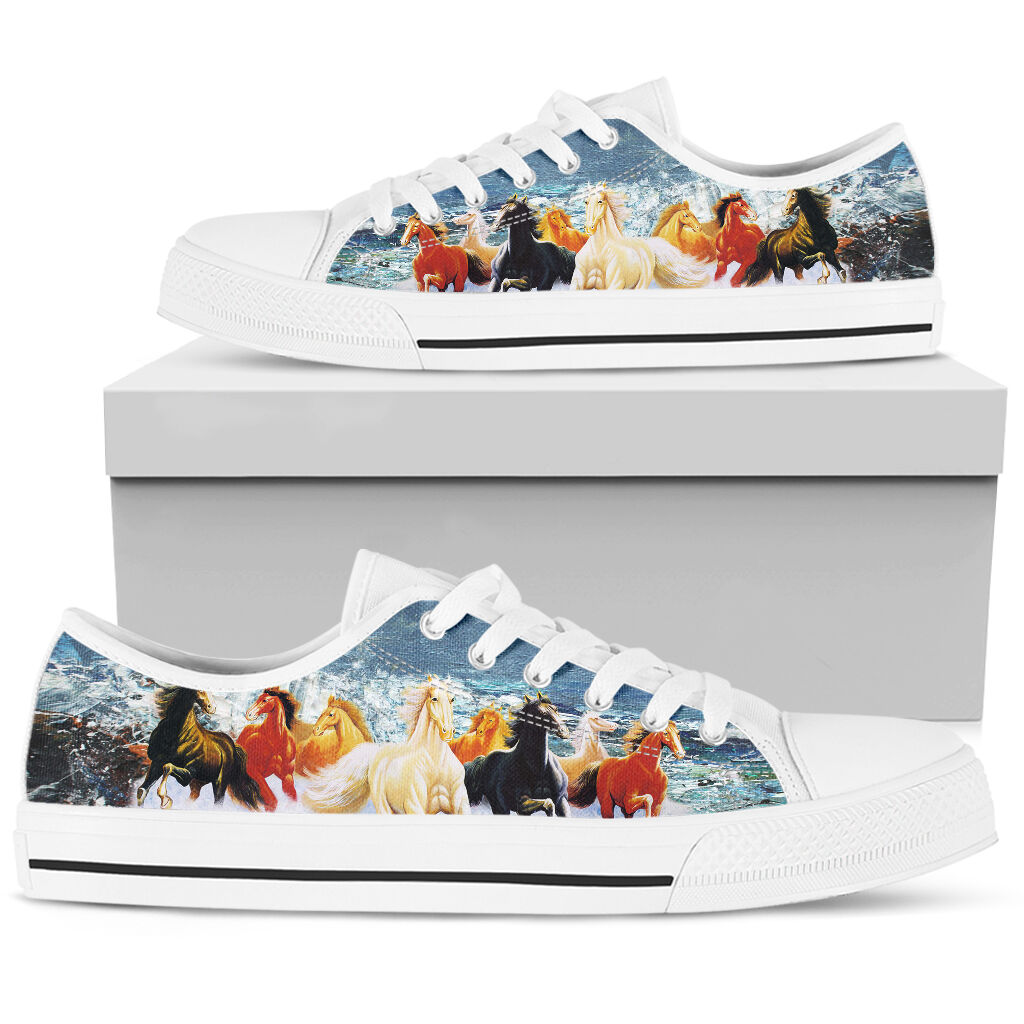 Horse 3d Painting Low Top Shoes