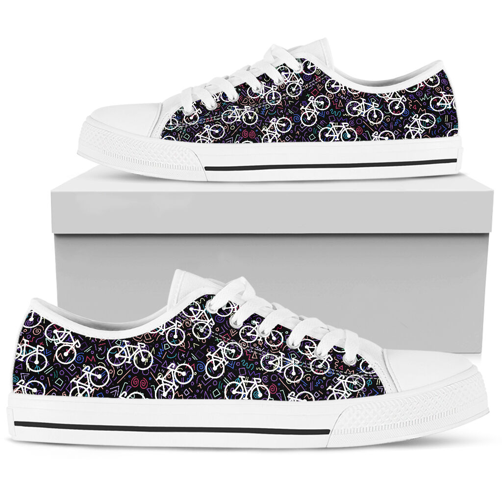 Cycling Pattern Black - Low Top Shoe - Love Low Top Shoes