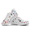 Nurse Pattern White Sneakers, Running Shoes, Shoes For Women, Shoes For Men, Custom Shoes, L- Love Sneakers