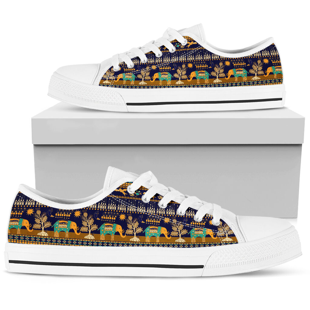 Elephant - Seamless Pattern Low Top Shoes