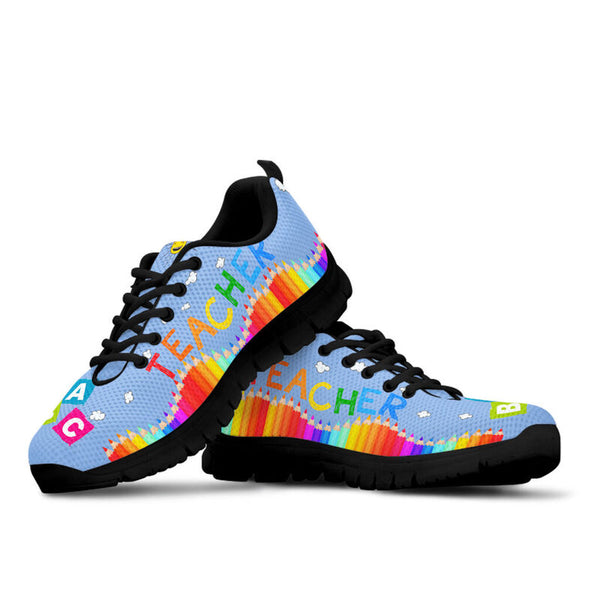 Teacher Abc Blue Shoes Sneakers, Running Shoes, Shoes For Women, Shoes For Men, Custom Shoes- Love Sneakers