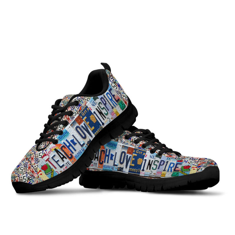 First Grade License Plates Black Sneakers, Running - Love Sneakers