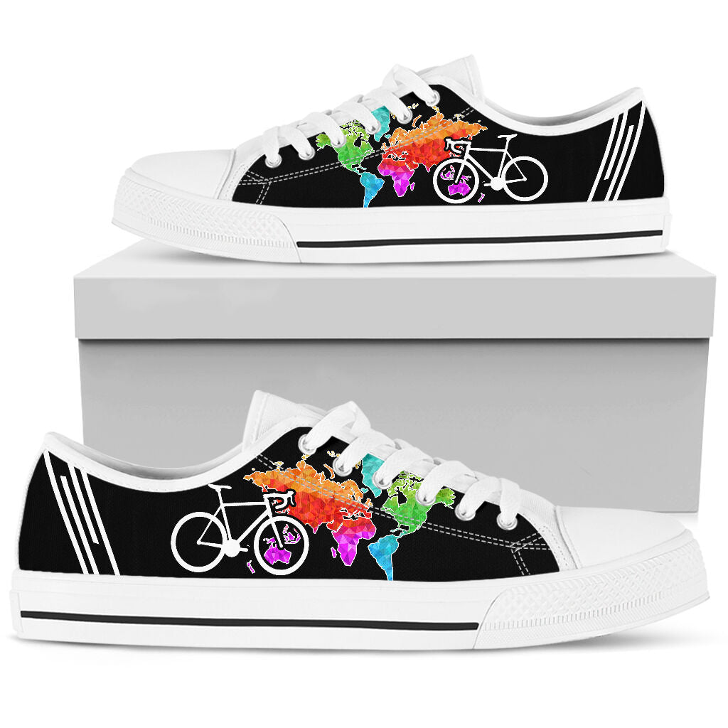 Cycling And Map Color - Low Top Shoe - Love Love Top Shoes