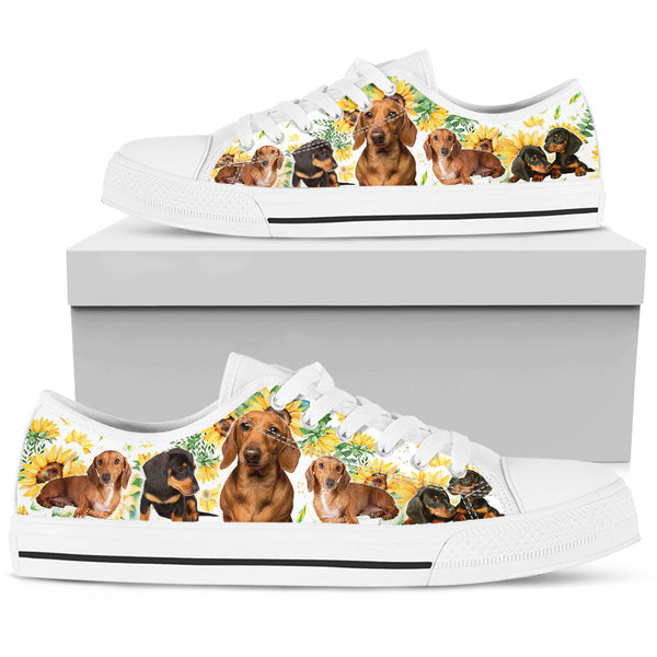 Dachshund Sunflower Floral - Low Top - NndShoe - Love Love Top Shoes