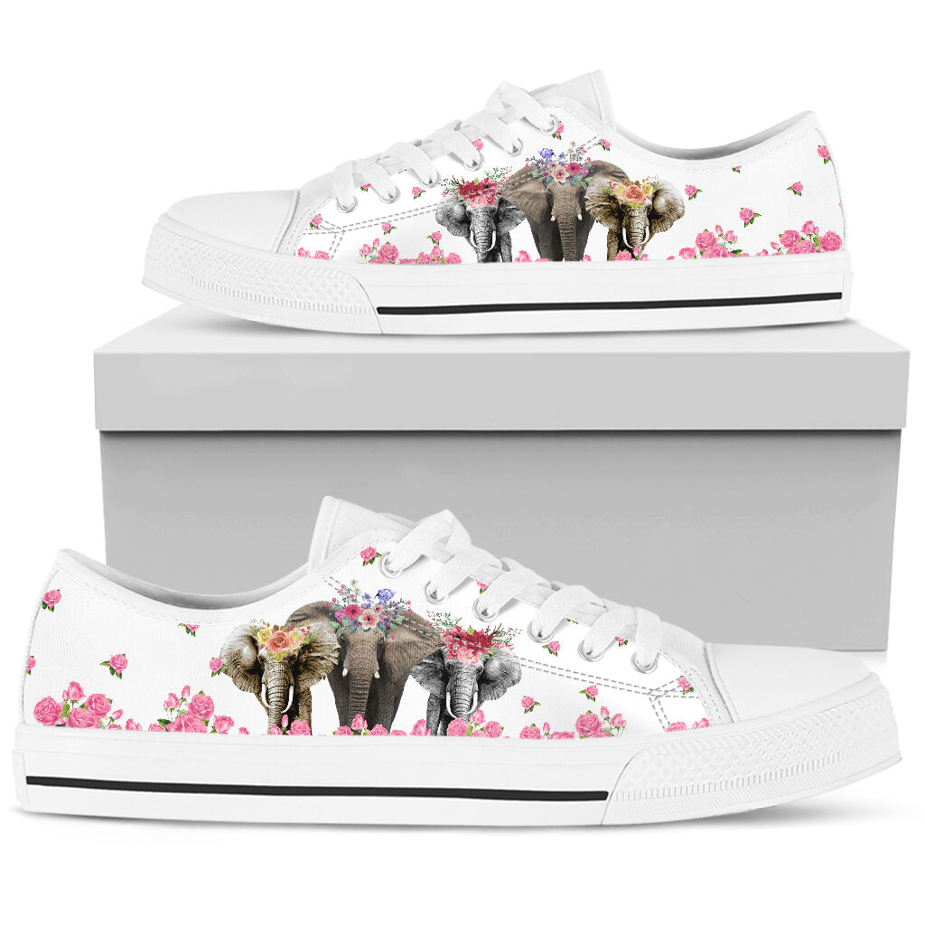 Elephant Flower - Low Top Shoe - Love Love Top Shoes
