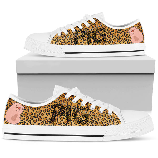 Pig Leopard Skin Low Top Shoes