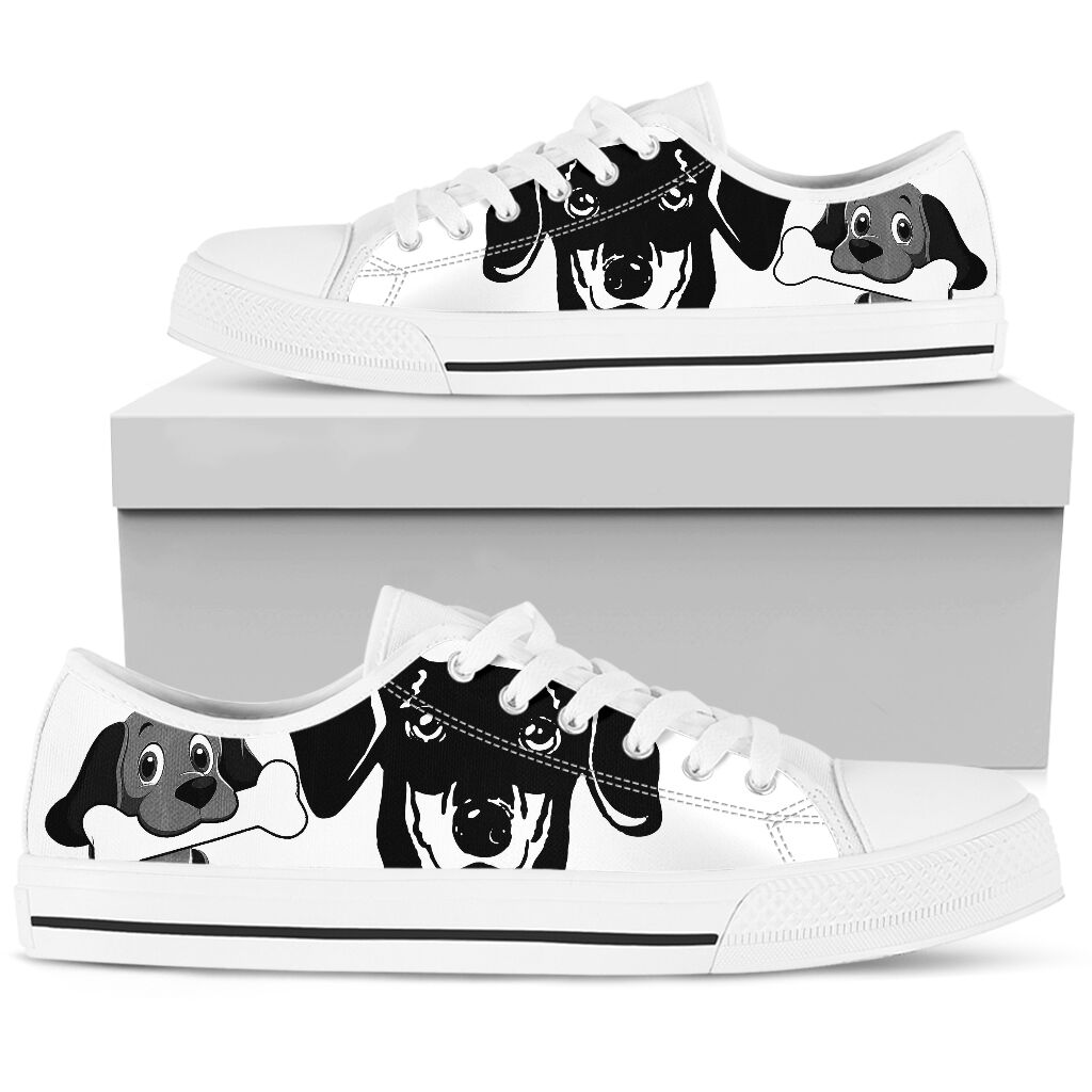 Dachshund Gnaw Bones- Low Top Shoe - Love Love Top Shoes