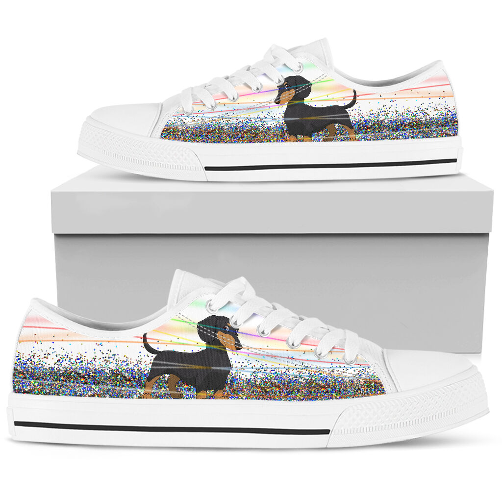 Dachshund Glitter - Low Top Shoe - Love Love Top Shoes