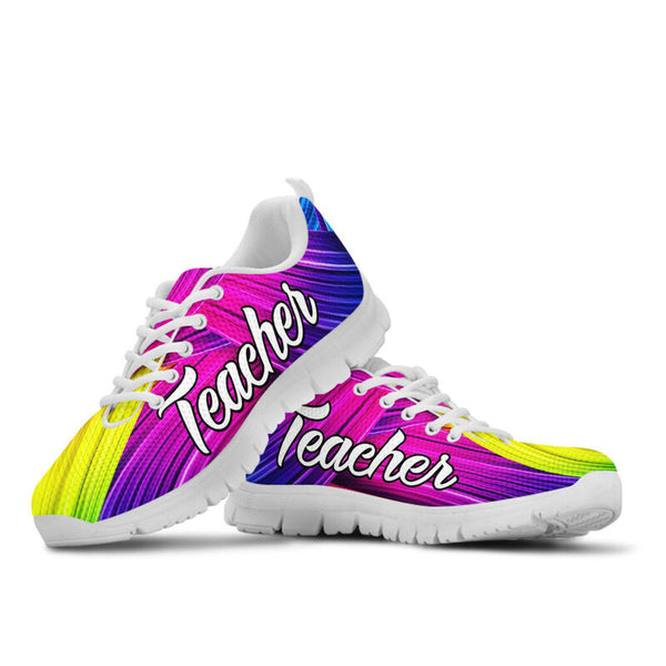 Teacher Rainbow Sneakers, Running Shoes, Shoes For Women, Shoes For Men, Custom Shoes, L- Love Sneakers