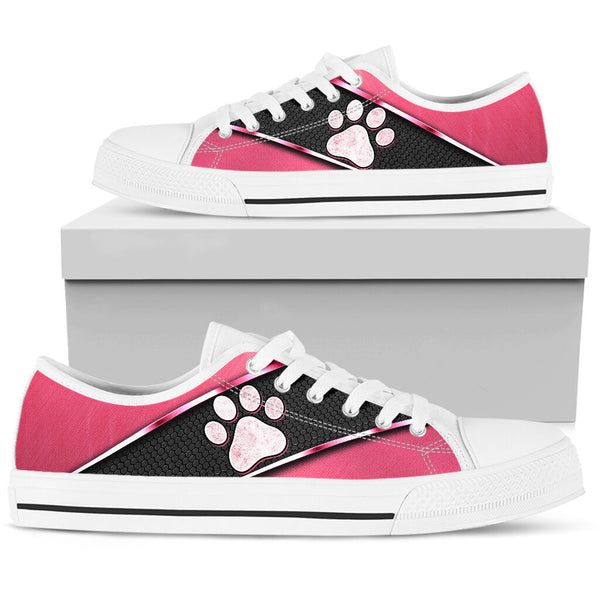 Dog Mom Pink Grid - Low Top Shoe - Love Love Top Shoes