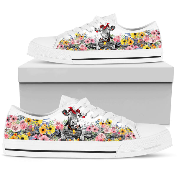 Low Top - Cow - Flower Shoe - Love Love Top Shoes