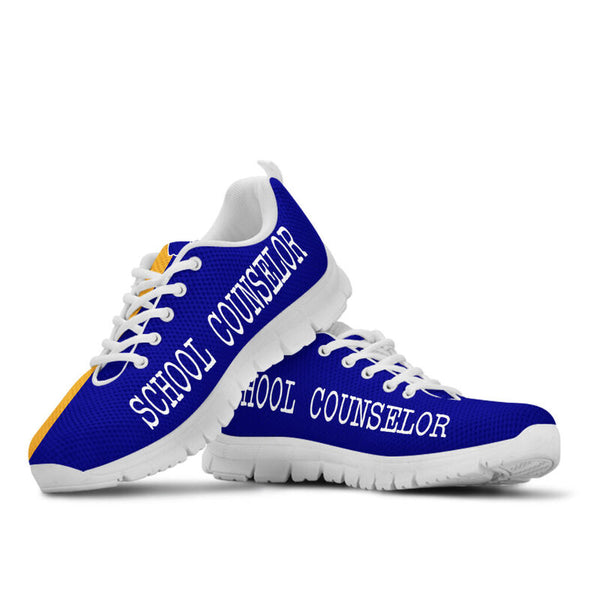School Counselor Strong Navy  Blue Gold Kd Sneakers, Runni- Love Sneakers