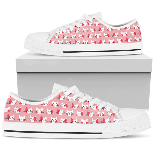 Cat Face Pattern Low Top Shoes