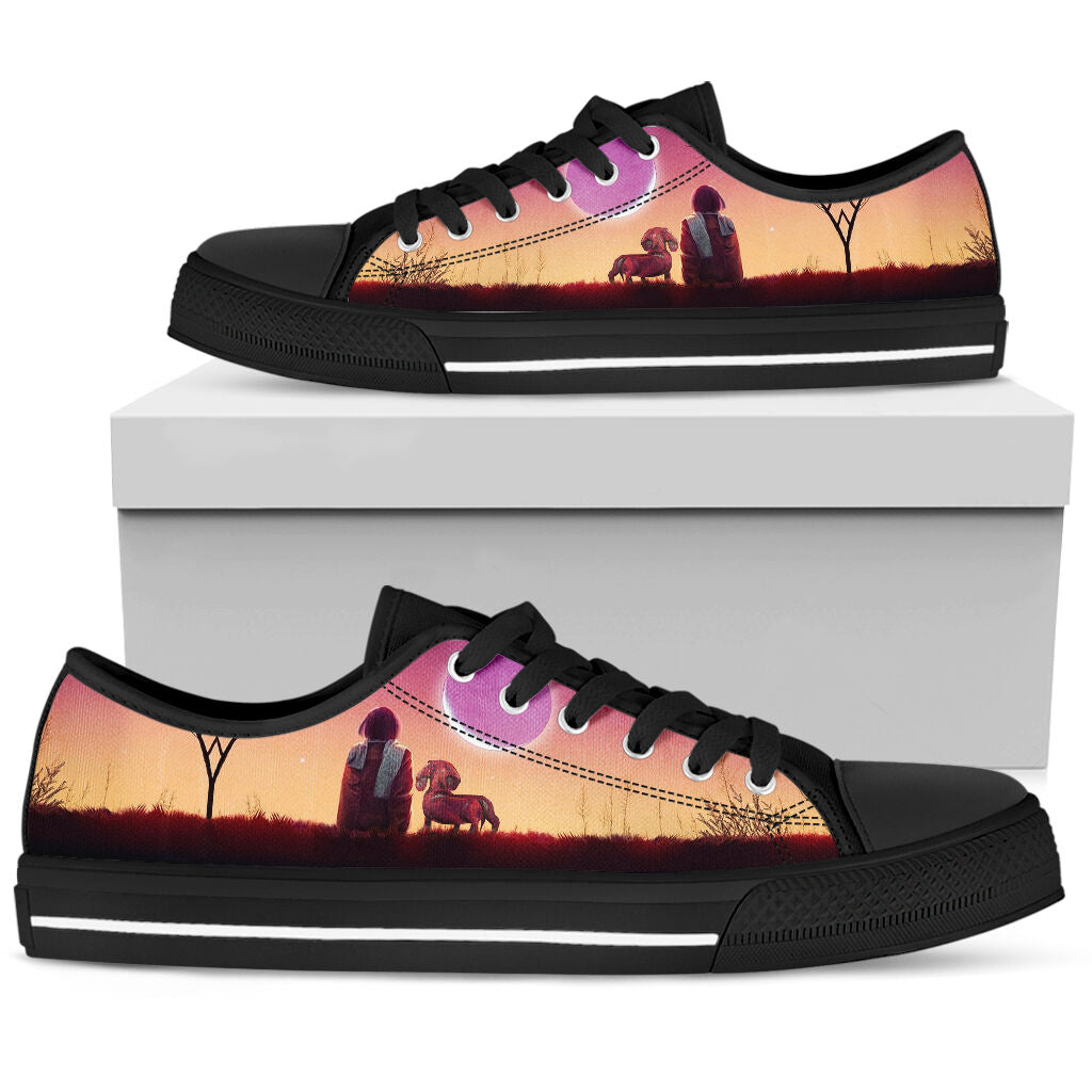 Dachshund Sunset - Low Top Shoe - Love Love Top Shoes