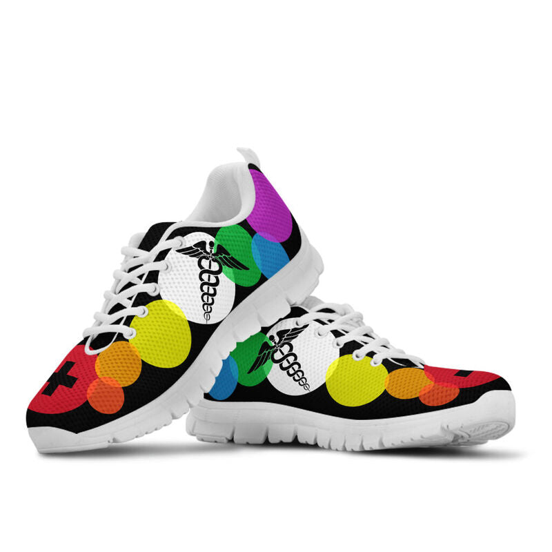 Nurse Circle Color Shoes Sneakers, Running Shoes, Shoes For Women, Shoes For Men, Custom Sh- Love Sneakers
