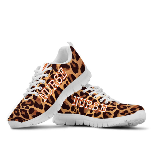 Nurse-strong Leopard Sneakers, Running Shoes, Shoes For Women, Shoes For Men, Custom Shoes,- Love Sneakers