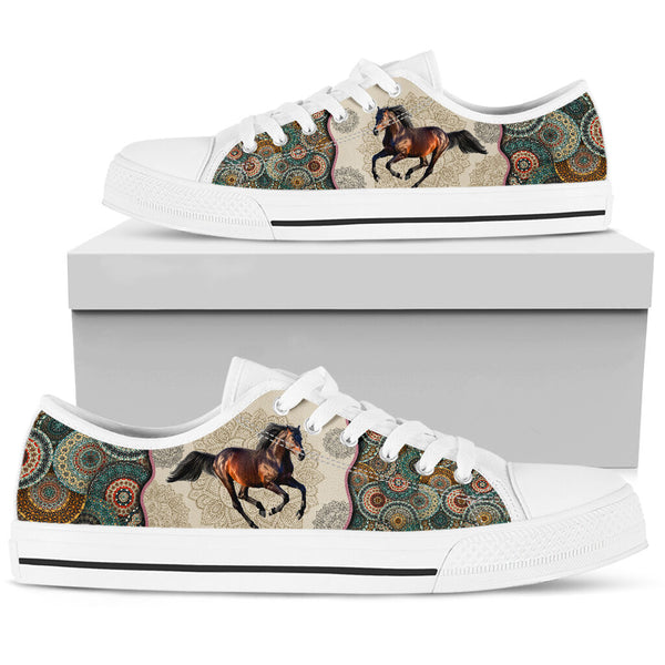 Horse - Vintage Mandala Low Top Shoes