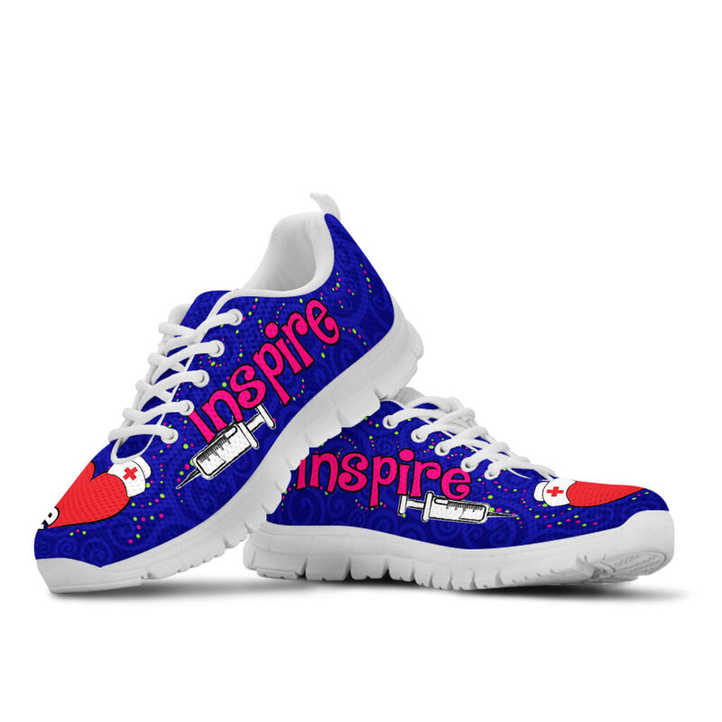 Nurse Love Inspire Navy Blue Kd Sneakers, Running Shoes, Shoes For Women, Shoes For Men, Cu- Love Sneakers