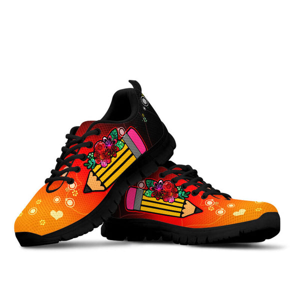 Preschool Pencil Flower Bro Sneakers, Running Shoes, Shoes For Women, Shoes For Men, Custom - Love Sneakers