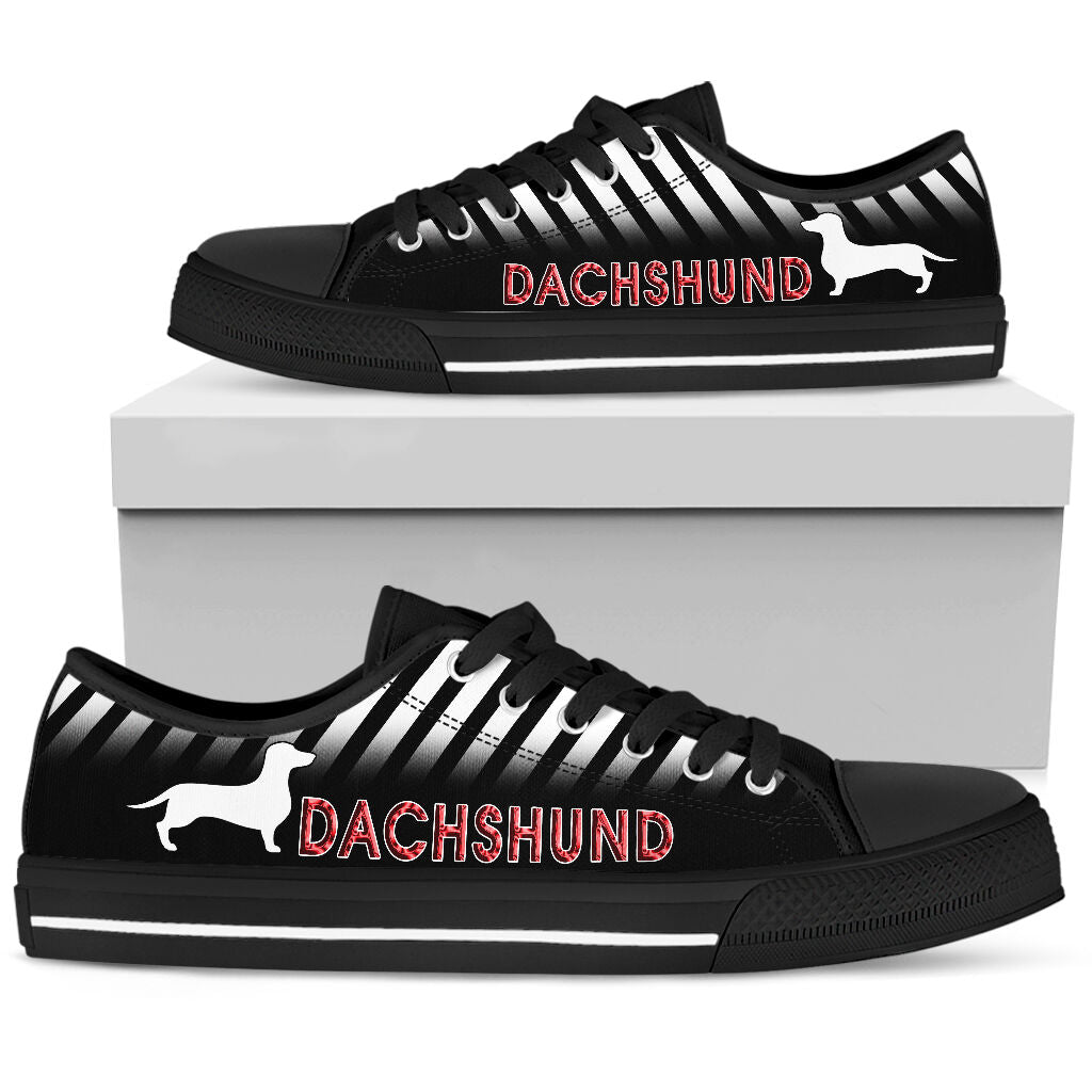 Dachshund Black Low Top Shoes - Love Low Top Shoes