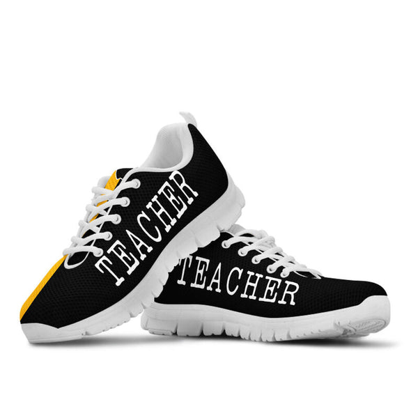 Teacher Strong Black Yellow Kd Sneakers, Running Shoes, Shoes For Women, Shoes For Men, Cust- Love Sneakers