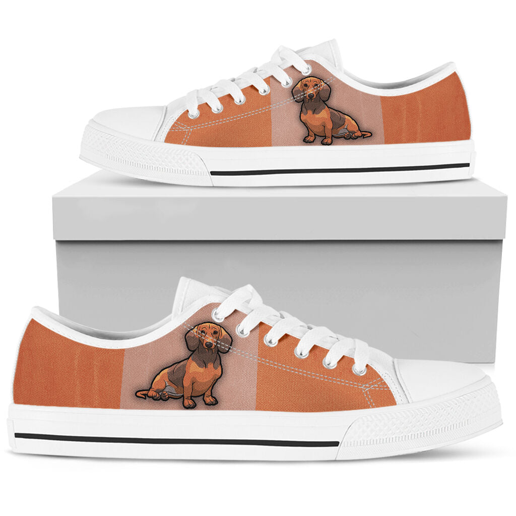 Dachshund Couple Low Top Shoe - Love Love Top Shoes