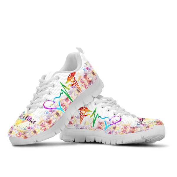 School Nurse Hb Flower Art Shoes Sneakers, Runni- Love Sneakers