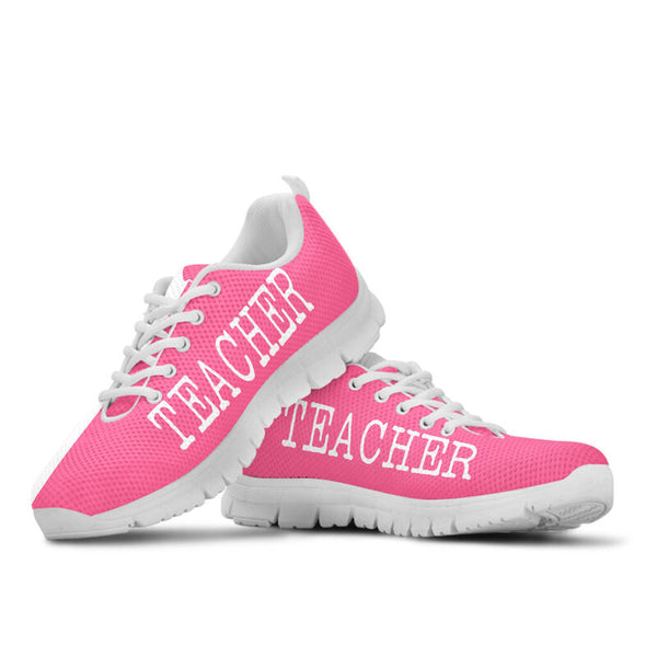 Teacher Strong Pink White Sneakers, Running Shoes, Shoes For Women, Shoes For Men, Custom Sh- Love Sneakers