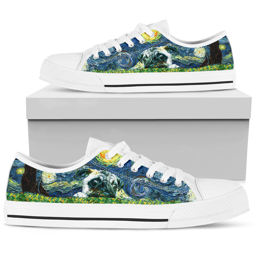 Pug Painting - Low Top Shoe - Love Love Top Shoes