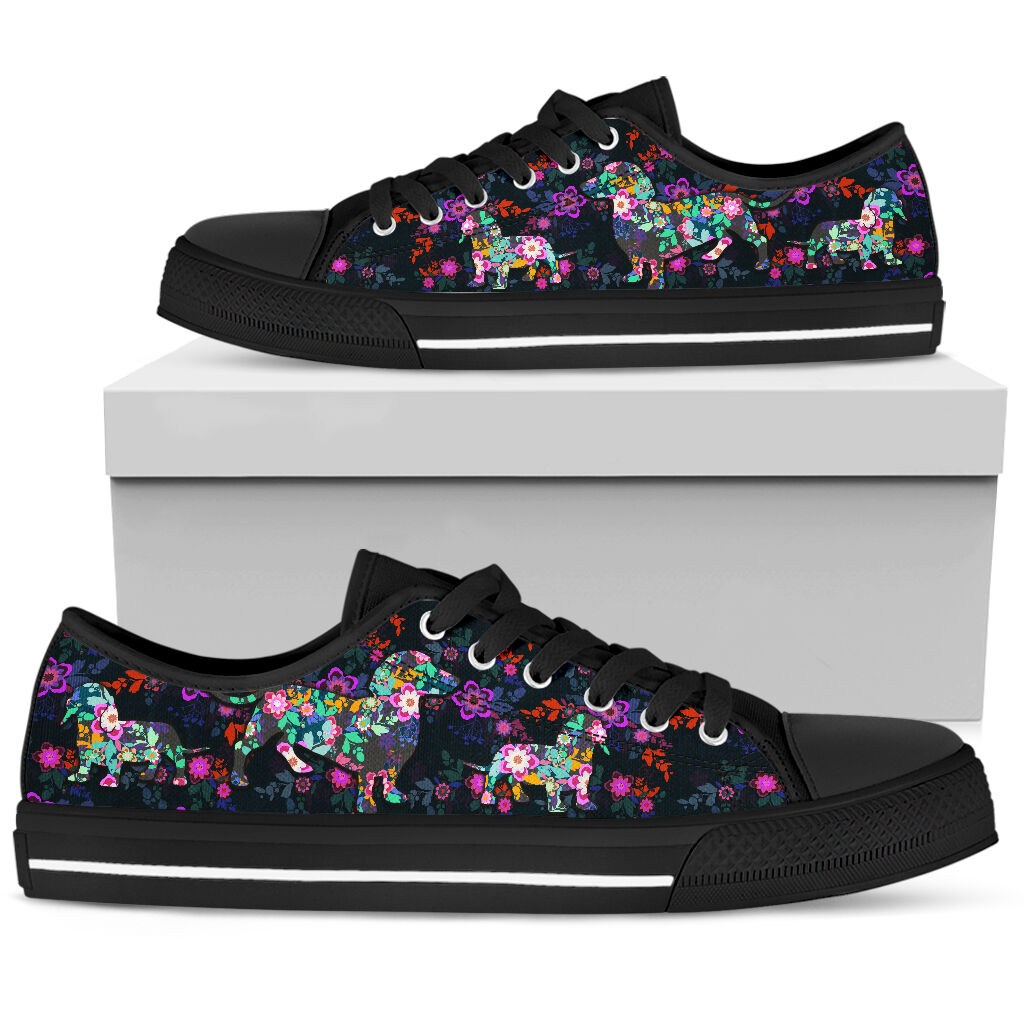 Dachshund Flower Color - Low Top - Nnd Shoe - Love Love Top Shoes