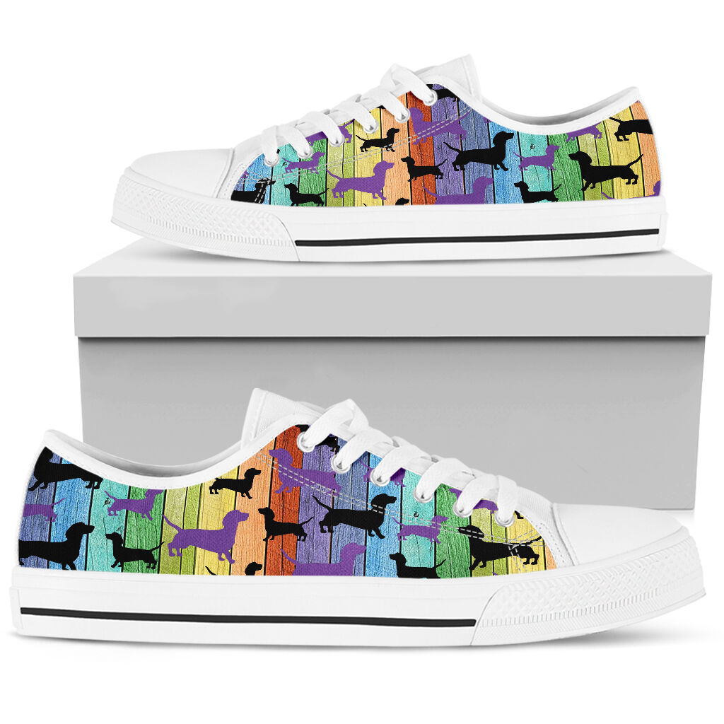 Dachshund Wood Color - Low Top Shoe - Love Love Top Shoes