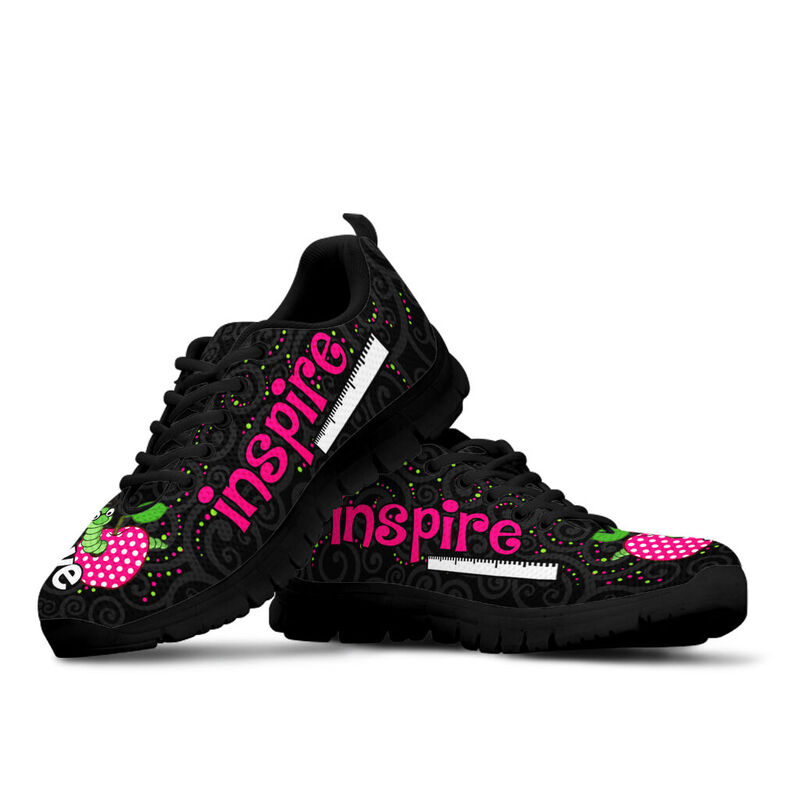 Teach Love Inspire Black Kd Sneakers, Runni- Love Sneakers